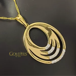 Złota zawieszka z cyrkoniami próby złota 585 - obrazek 4