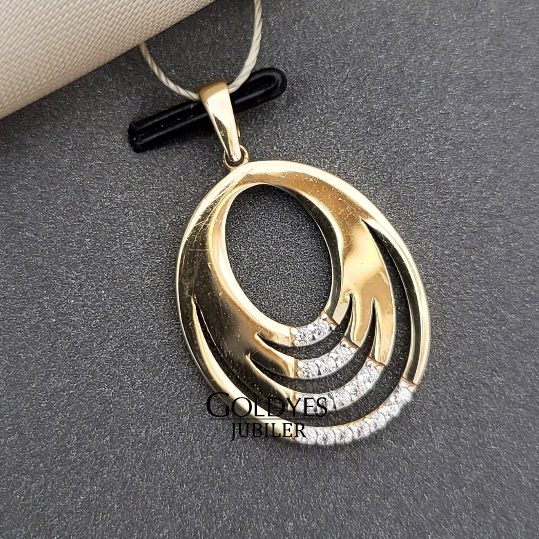 Złota zawieszka z cyrkoniami próby złota 585