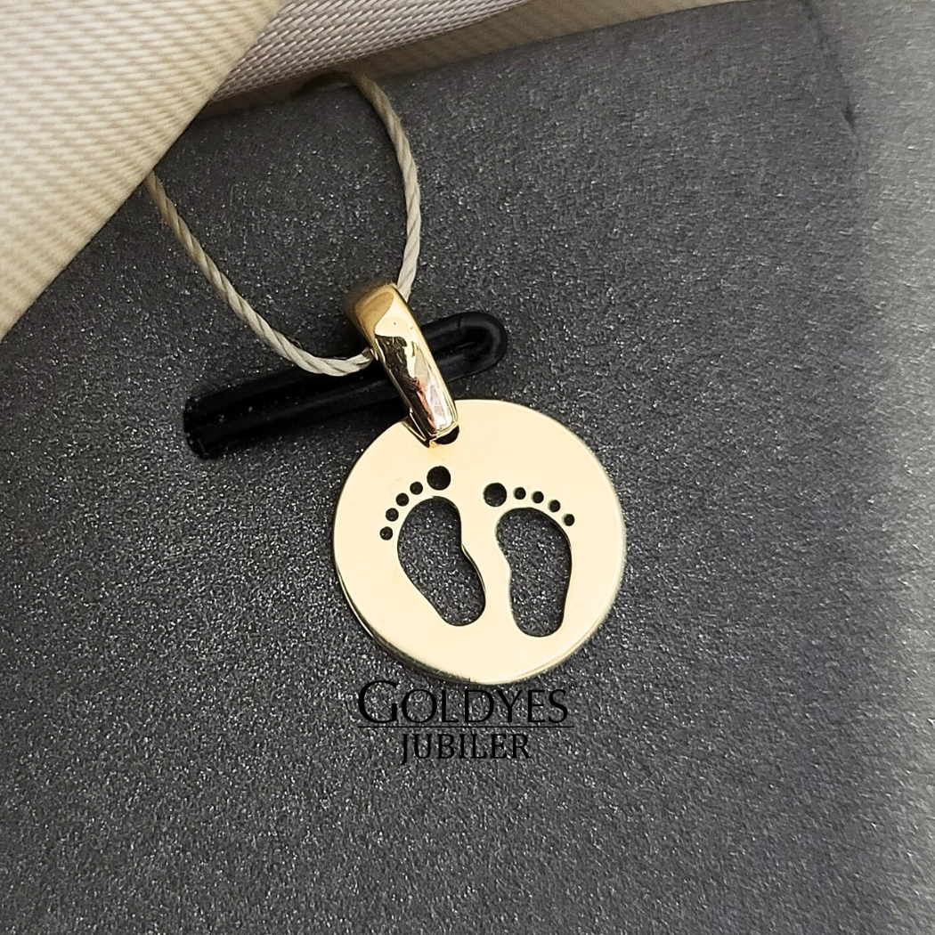 Złota zawieszka stopki próba złota 585