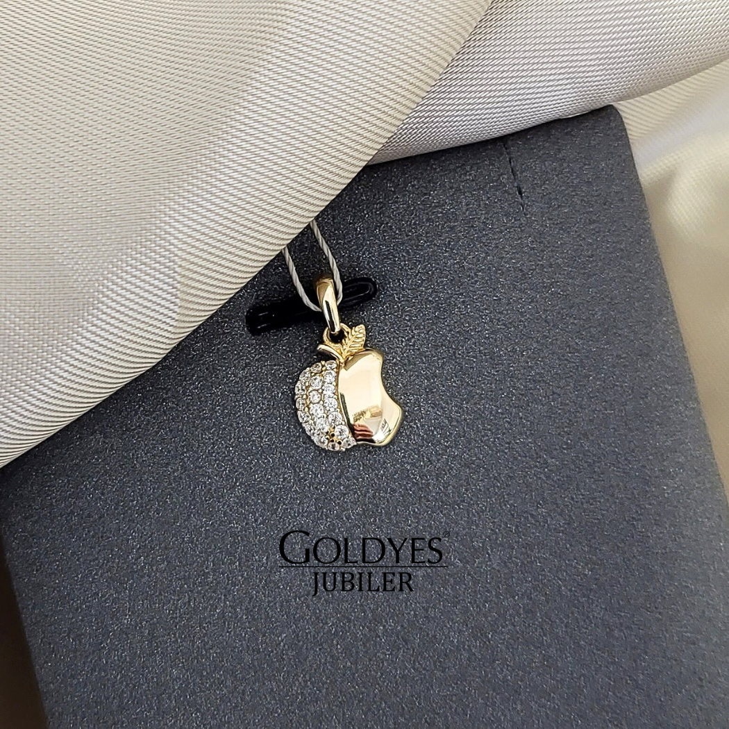 Złota zawieszka z cyrkoniami próba złota 585 - obrazek 2