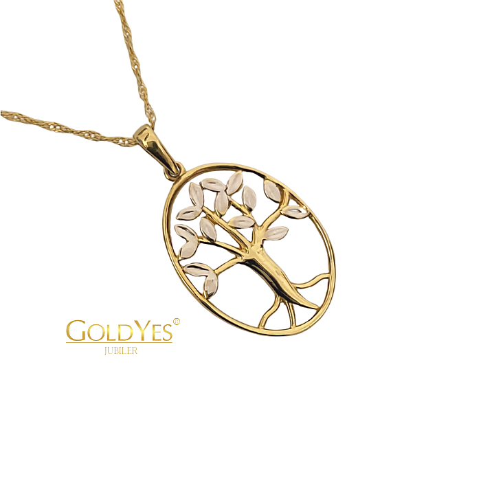 Złota zawieszka drzewko szczęścia - obrazek 2