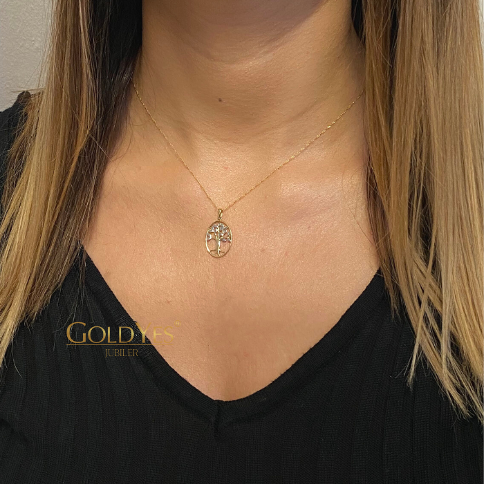 Złota zawieszka drzewko szczęścia - obrazek 4