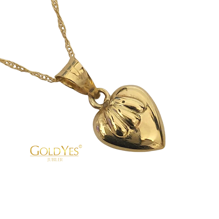 Złota zawieszka Serce - obrazek 3