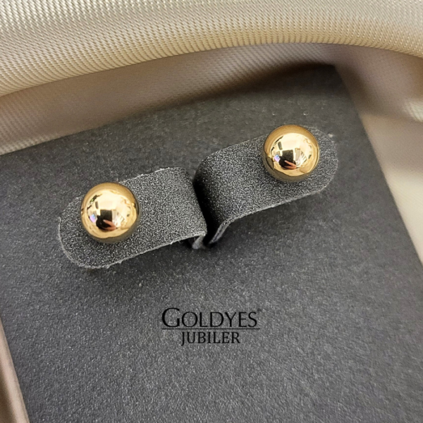 złote kolczyki gładkie kule próby złota 585