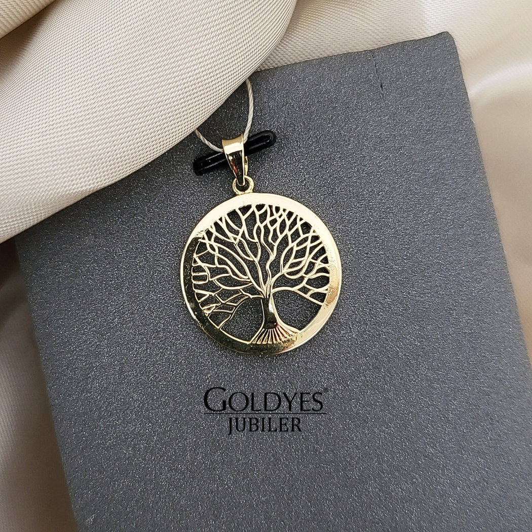 złota zawieszka drzewko szczęścia próby złota 585 - obrazek 2
