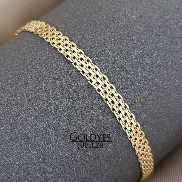 Złota bransoletka bismark damska próba złota 585