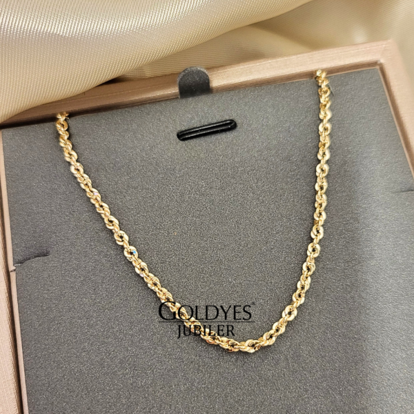 Złoty damski łańcuszek korda próba złota 585 14k 45 cm