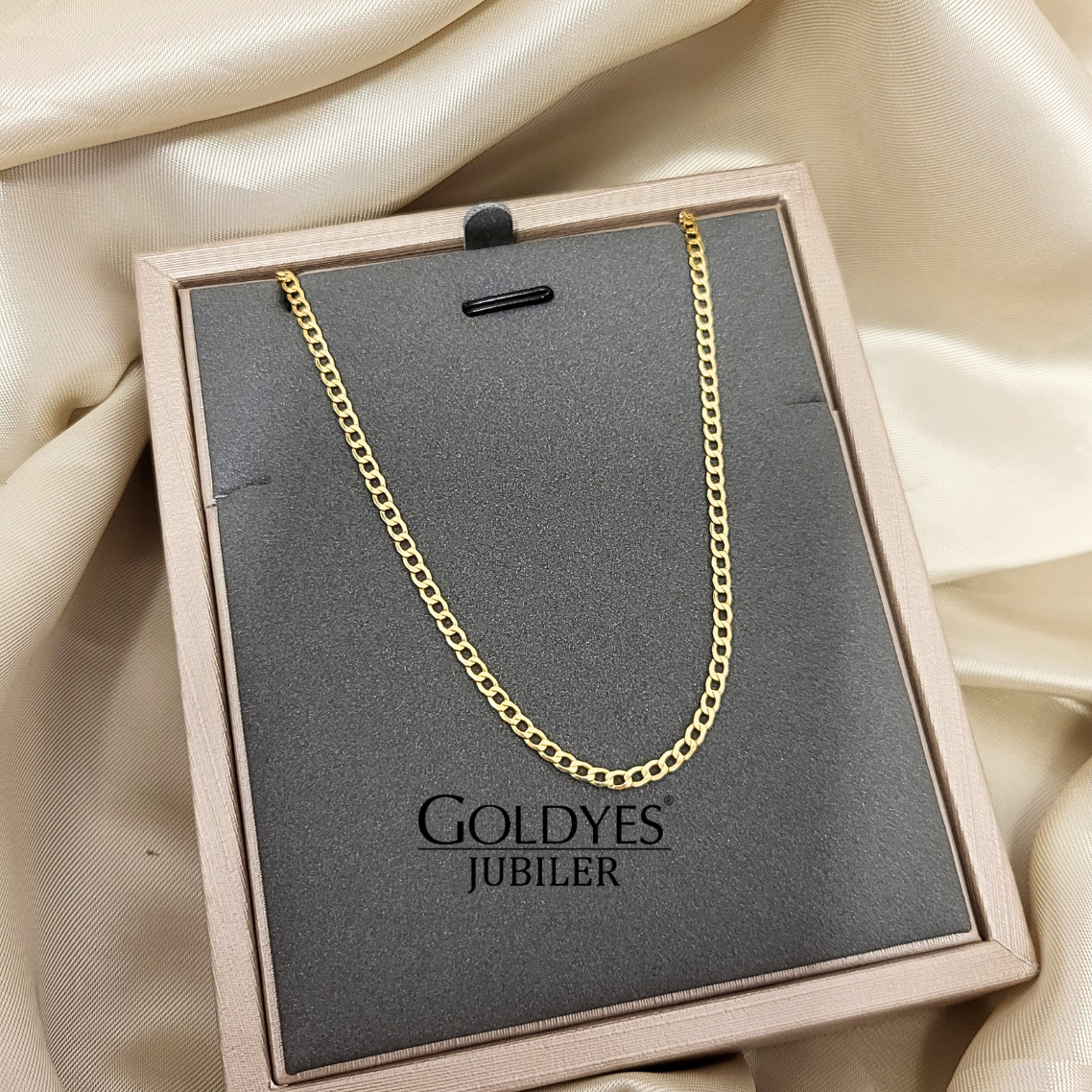 Złoty damski łańcuszek pancerka próba złota 585 14k 55 cm - obrazek 2