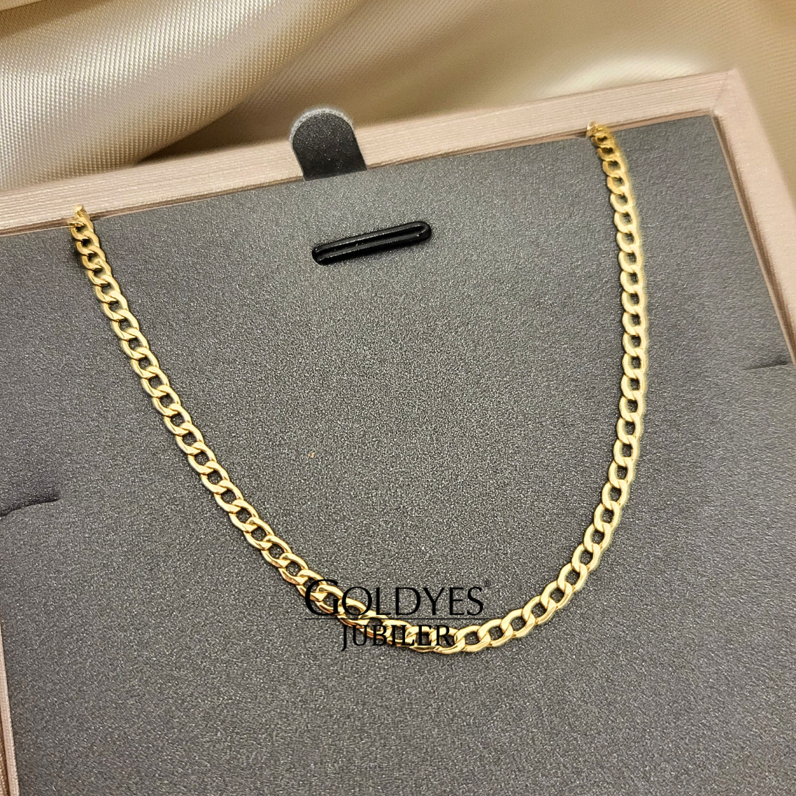 Złoty damski łańcuszek pancerka próba złota 585 14k 55 cm