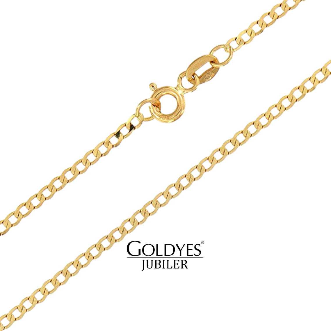 Złoty damski łańcuszek pancerka próba złota 585 14k 55 cm - obrazek 3