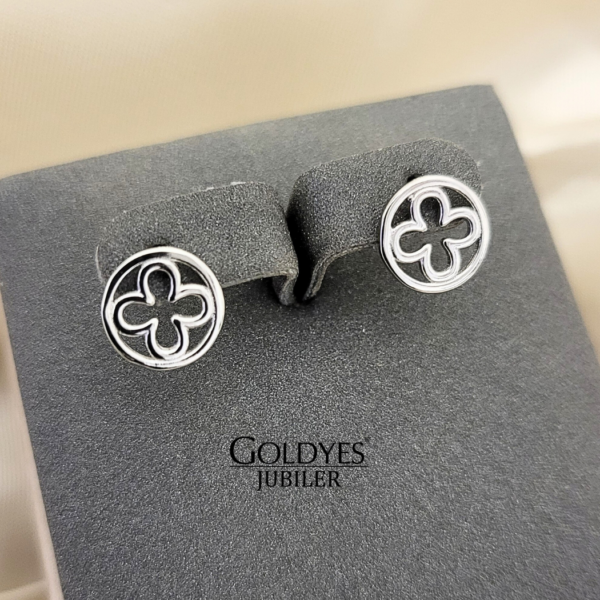 Kolczyki srebrne koniczynki próba srebra 925