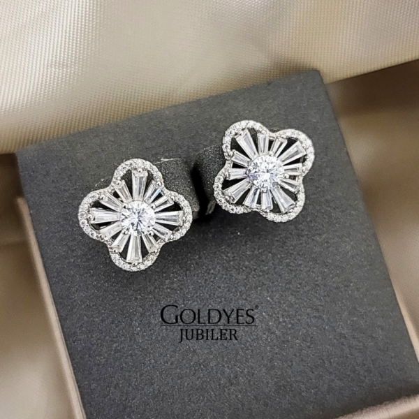 Kolczyki srebrne z cyrkoniami próba srebra 925