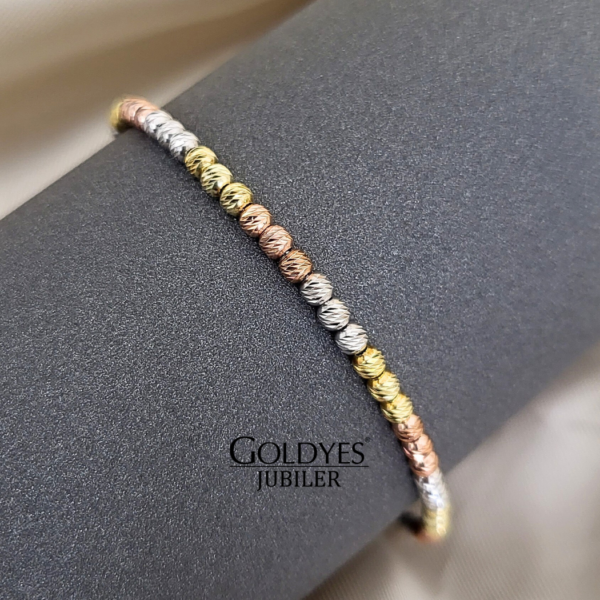 bransoletka srebrna pozłacana próba srebra 925