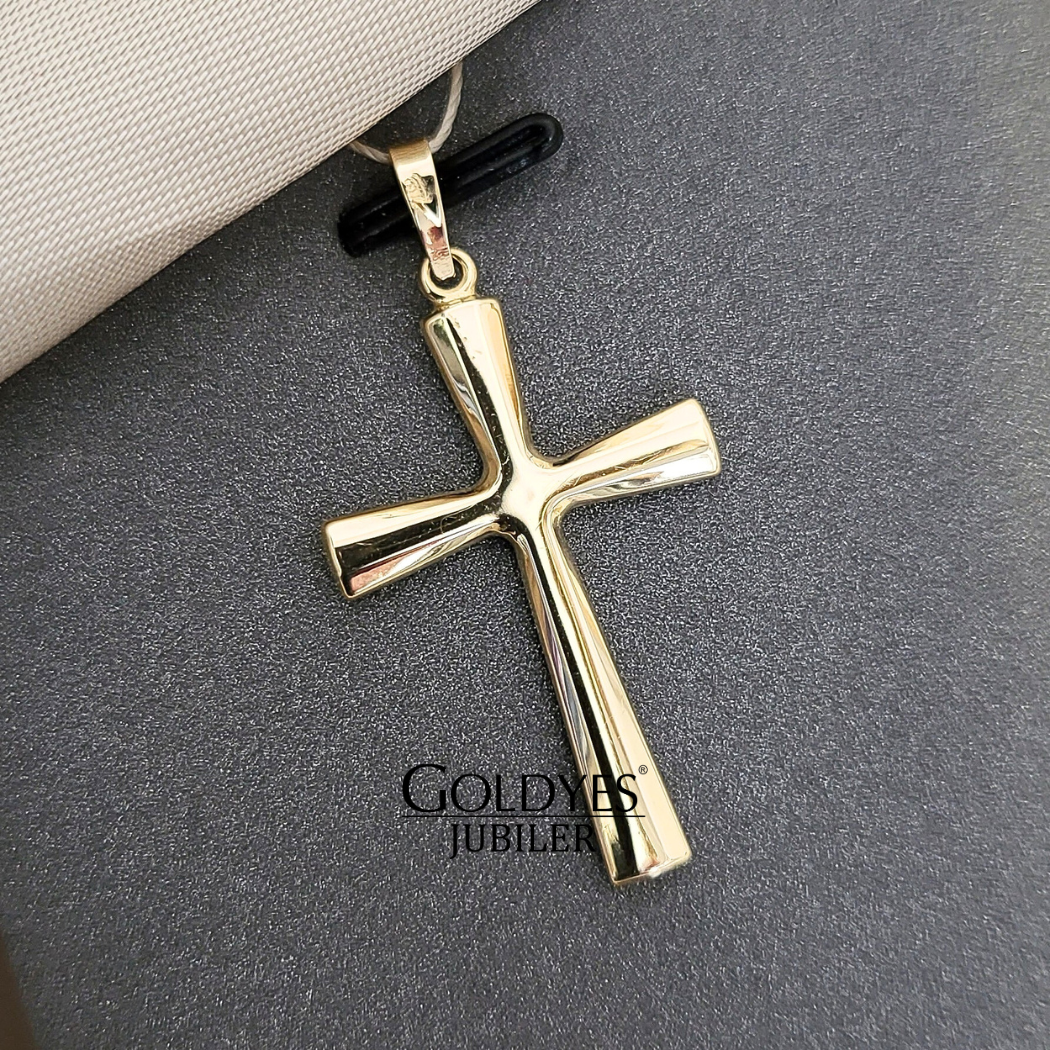 Złota zawieszka krzyżyk pusty klasyczny próby złota 585