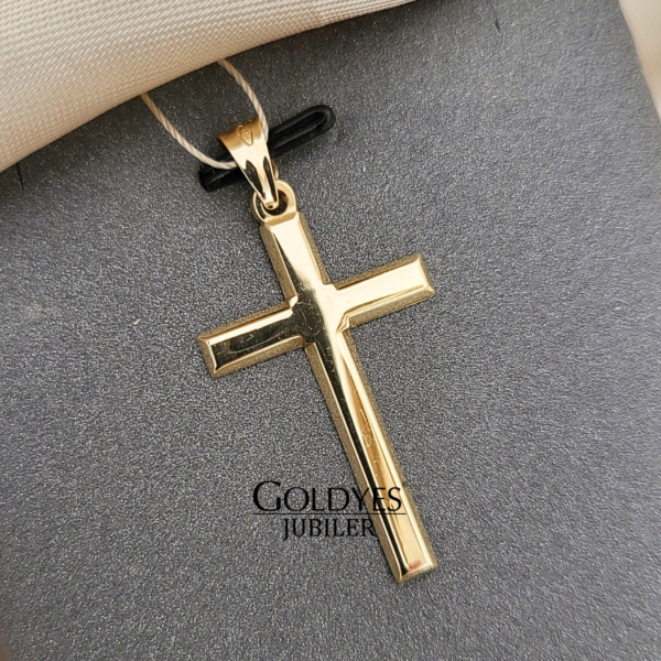 Złota zawieszka krzyżyk pełny klasyczny próby złota 585
