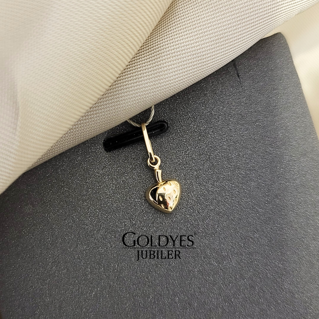 Złota zawieszka serce złota próby 585 - obrazek 2