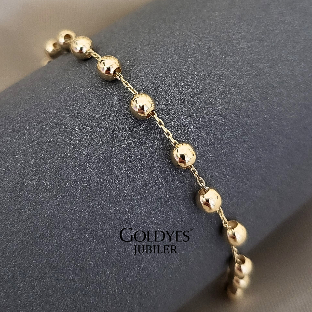 Złota bransoletka z kuleczkami próba złota 585
