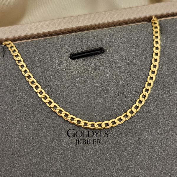 Złoty damski łańcuszek pancerka pusta próby złota 585