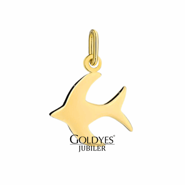 Złota zawieszka jaskółka próby złota 585