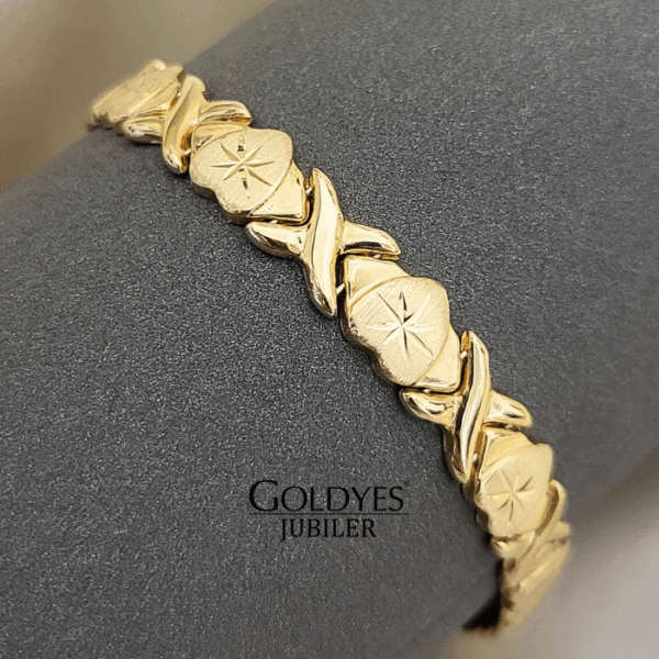 Złota bransoletka szeroka damska próba złota 585