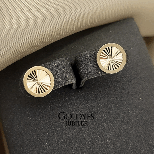 Złote kolczyki z czarnymi cyrkoniami próba złota 585