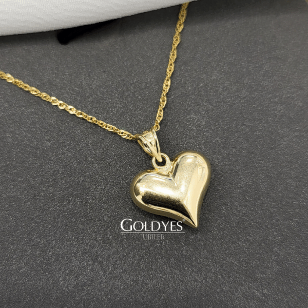 Złota zawieszka serce gładkie próby złota 585