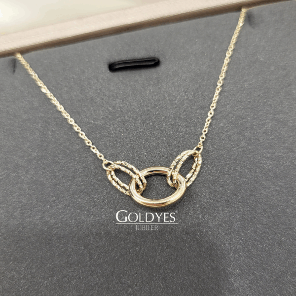 Złoty damski łańcuszek naszyjnik celebrytka próby złota 585