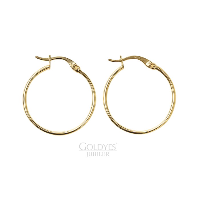 Złote kolczyki koła klasyczne próba złota 585 - obrazek 4