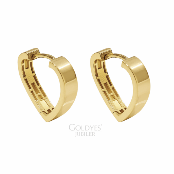 Złote kolczyki wiszące serca próba złota 585