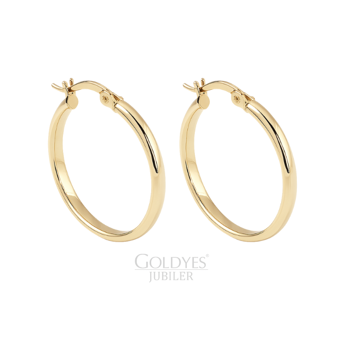 Złote kolczyki koła klasyczne próba złota 585