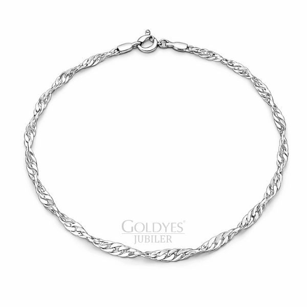 Srebrna bransoletka splot singapur próba srebra 925