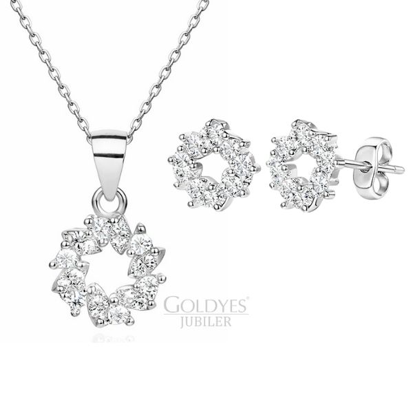 Komplet srebrny z cyrkoniami próba srebra 925