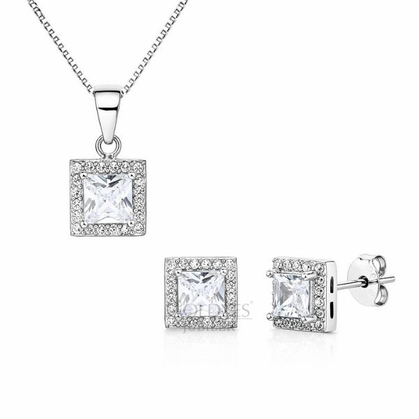 Komplet srebrny z cyrkoniami próba srebra 925