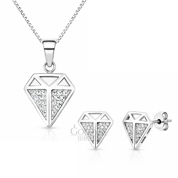 Komplet srebrny z cyrkoniami próba srebra 925