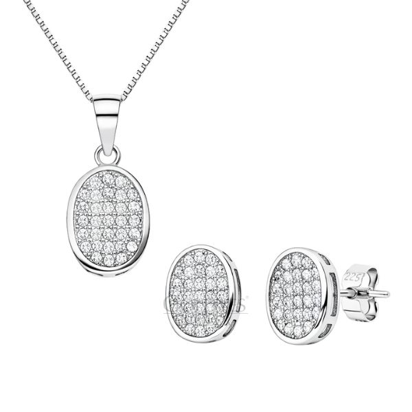 Komplet srebrny z cyrkoniami próba srebra 925