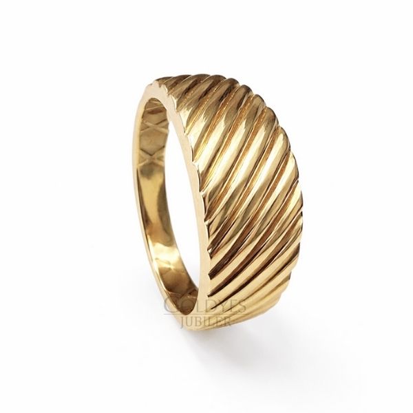 złoty pierścionek szeroki próba złota 585