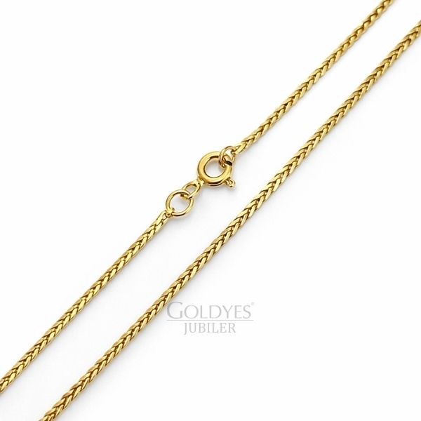 Złoty łańcuszek lisi ogon próby złota 585