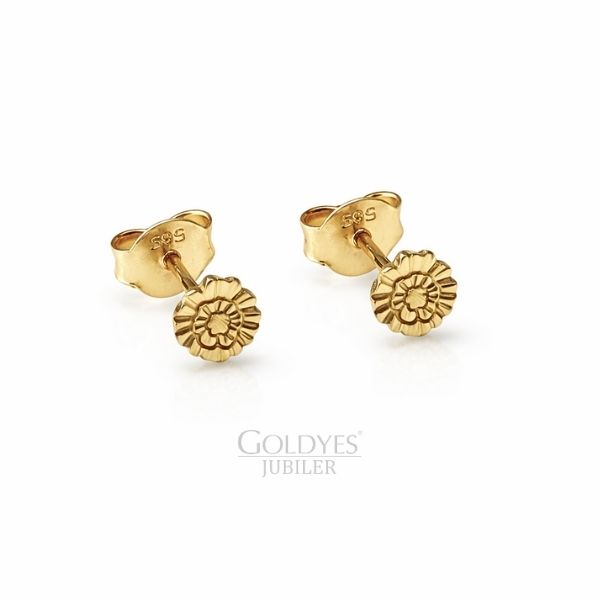 Złote kolczyki diamentowane próby złota 585 14k