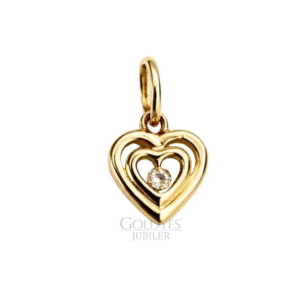 Złota zawieszka serce próby złota 585