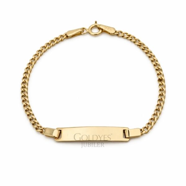 Złota bransoletka z blaszką próba złota 585