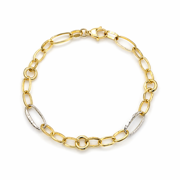 Złota bransoletka dwukolorowa próba złota 585